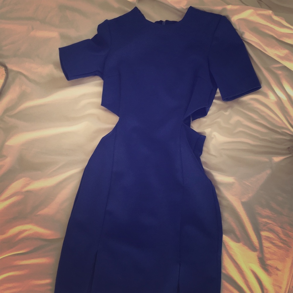 Top shop blue dress with cutout sides size 2